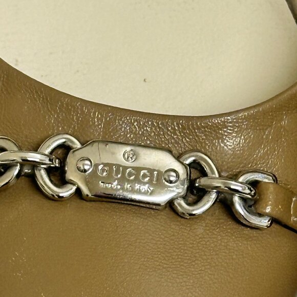 GUCCI Tan Leather Round Toe Pumps,  Size 37.5 - Picture 4 of 13